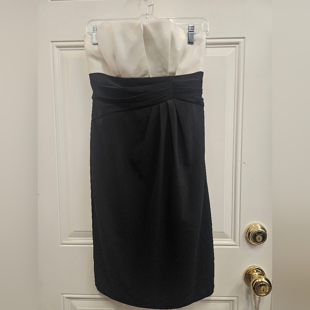 Elegant, Black, White, Strapless, Dress, wedding, dance, vacation, Y2k, Bride